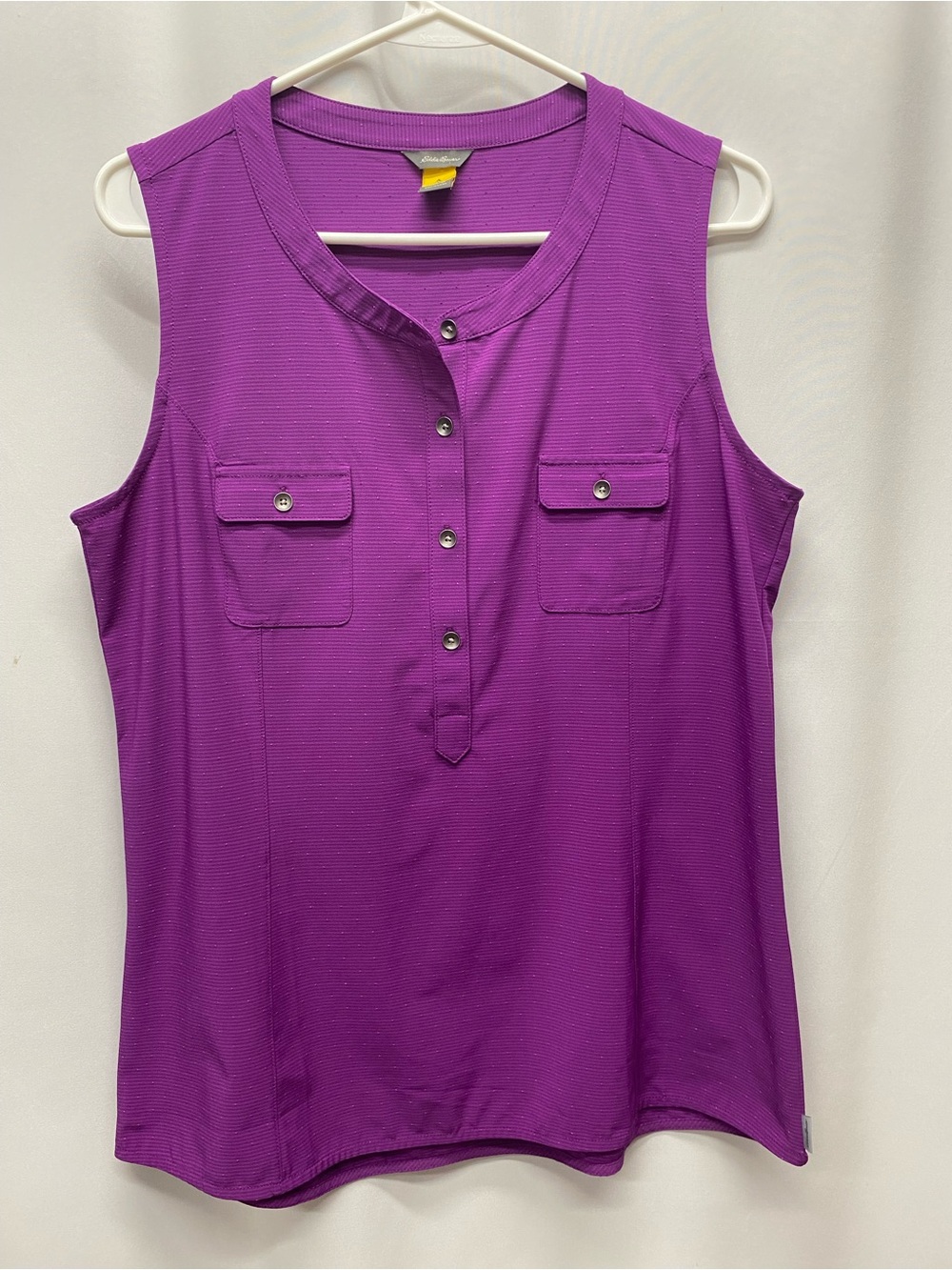 Eddie Bauer womens medium sleeveless shirt purple outdoor gorpcore packable